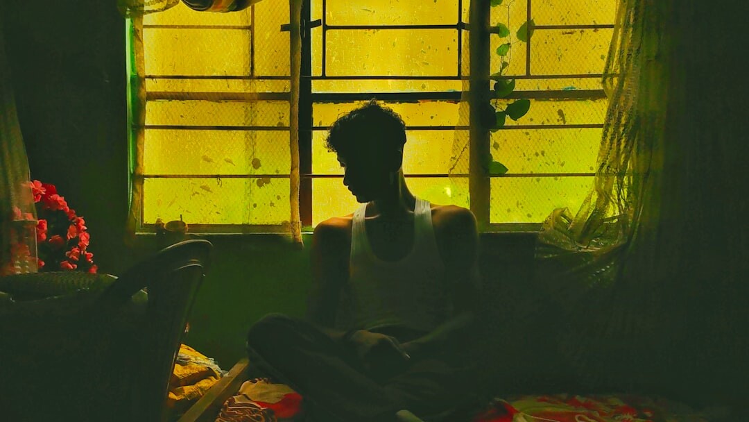 actor meditating indoors